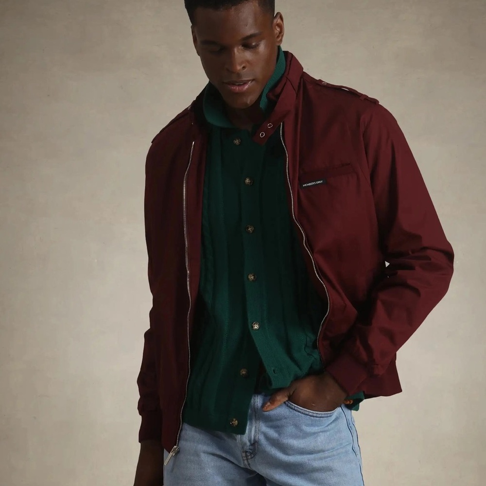 Members Only Maroon Men’s Classic Iconic Racer Jacket - Picture 11 of 11